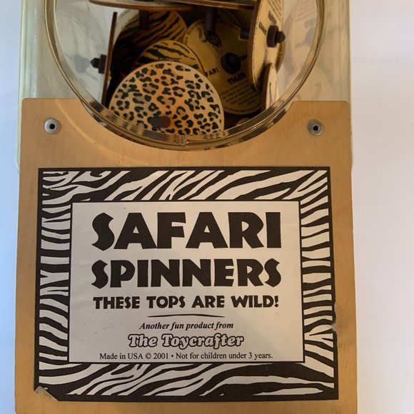 Safari Spinner: Giraffe, Leopard, Tiger, Zebra - Set of 4 - Picture 3 of 3